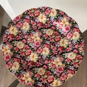 Royal Cotwolds Black Chintz Roses Wall  Plate